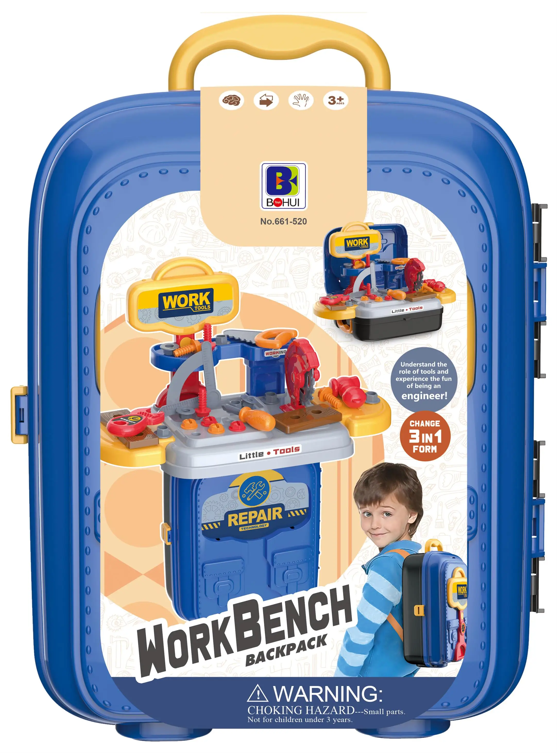 36 PCS  Hot 3 in 1   backpack  Selling Kids Home Educational Construction Repair Box Toy Tool Play Set