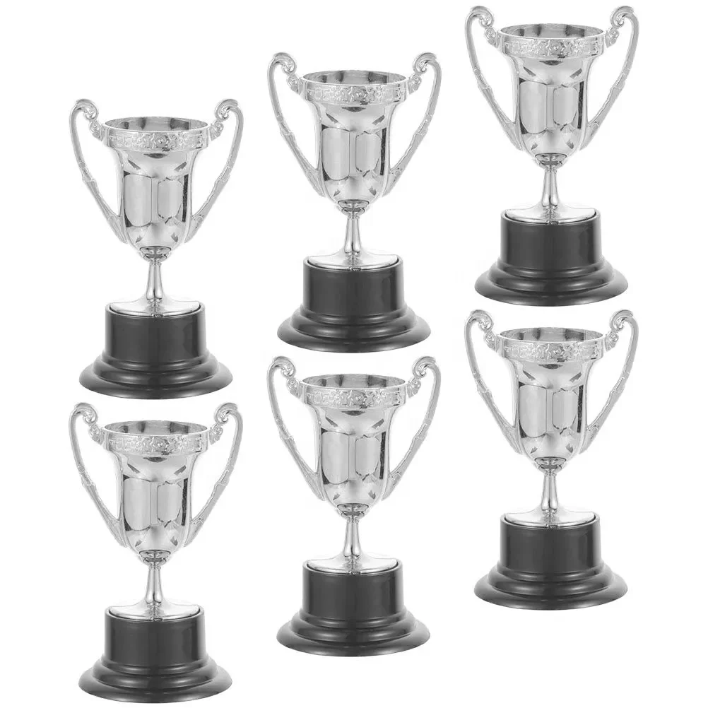 6 Pcs Mini Trophy Stage Performance Exquisite Small Plastic Playes Reward Decorative Simulated Decoration Props Party