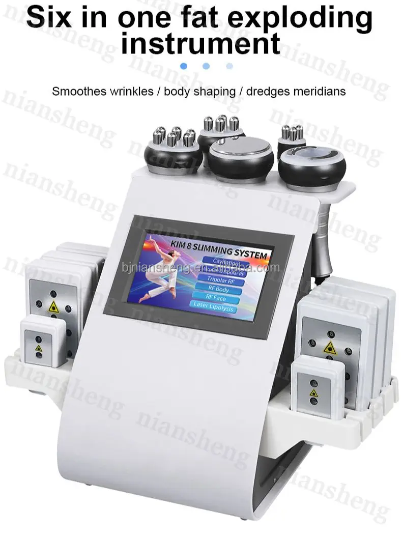 USA free shipping 6 In 1 40K Cavitation Vacuum Multipolar RF Body Lipo Weight Loss Lipolas Body sculpting Beauty machine