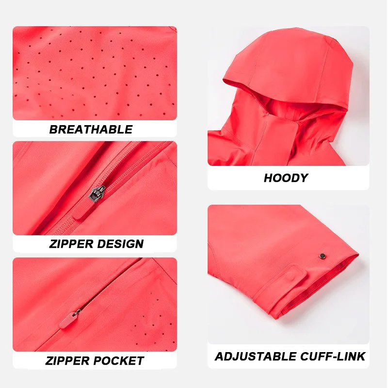Custom Logo Hiking Outdoor Jacket Coat Water Repellent Windproof Wind Breaker Windbreaker Jacket for Women Stand Sportswear