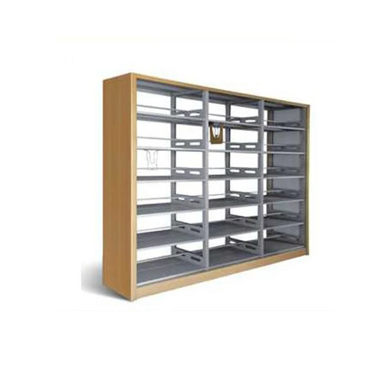 Modern Heavy Duty Double Side Iron Bookshelves School Library Bookshelf