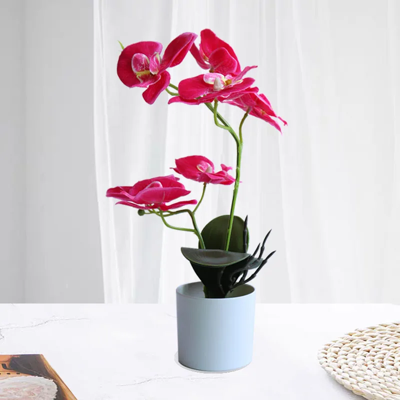 Artificial Latex Flower with Pot Wholesale Butterfly Orchid Potted