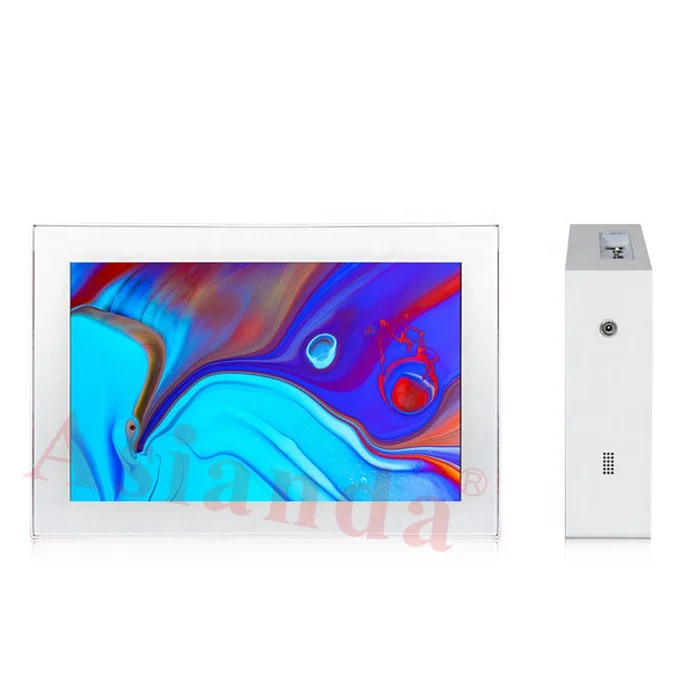 Asianda Patent Restaurant Indoor LCD Advertising Display Ceiling Mount 8inch Android Double Side Table Digital Signage,