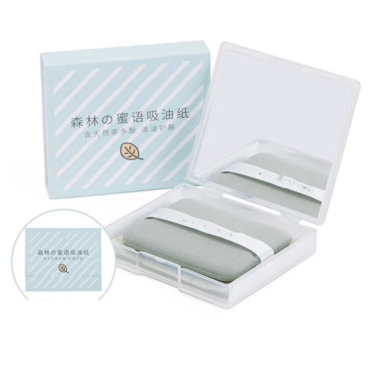 Portable plastic mirror case facial oli blotting papers oil blotting sheets
