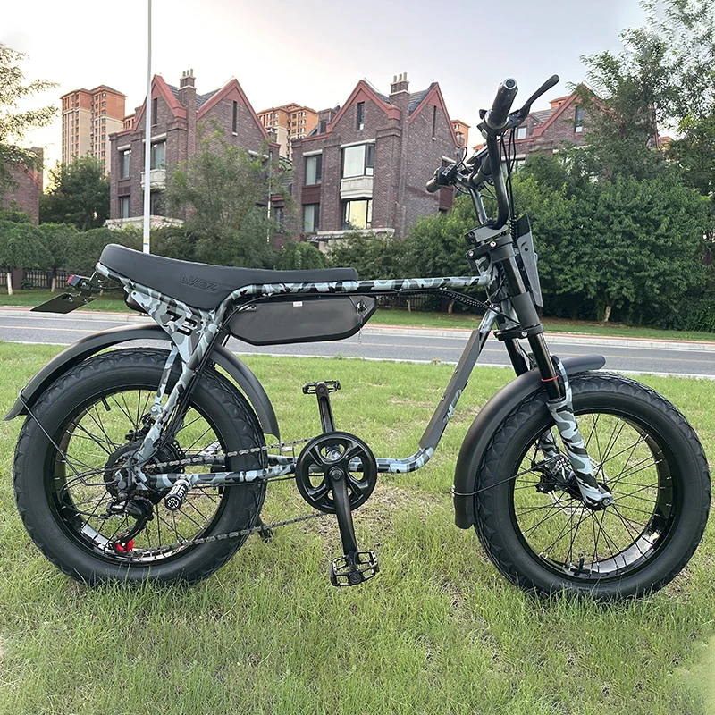 2024 ZX snow e-bike 750W/1500W электрический городской велосипед 20-дюймовые толстые шины в стиле ретро ebike с подножками на складе ЕС и США
