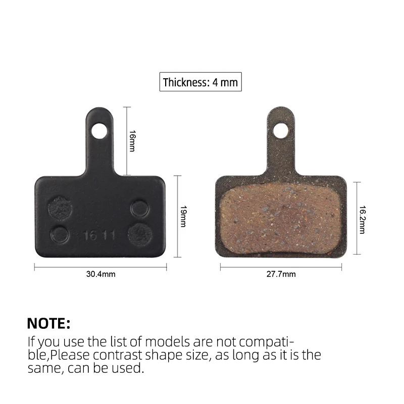 Mountain Bike Semi-Metal Resin Brake Pads Full Range Universal Disc Brake Blocks Brake Pads