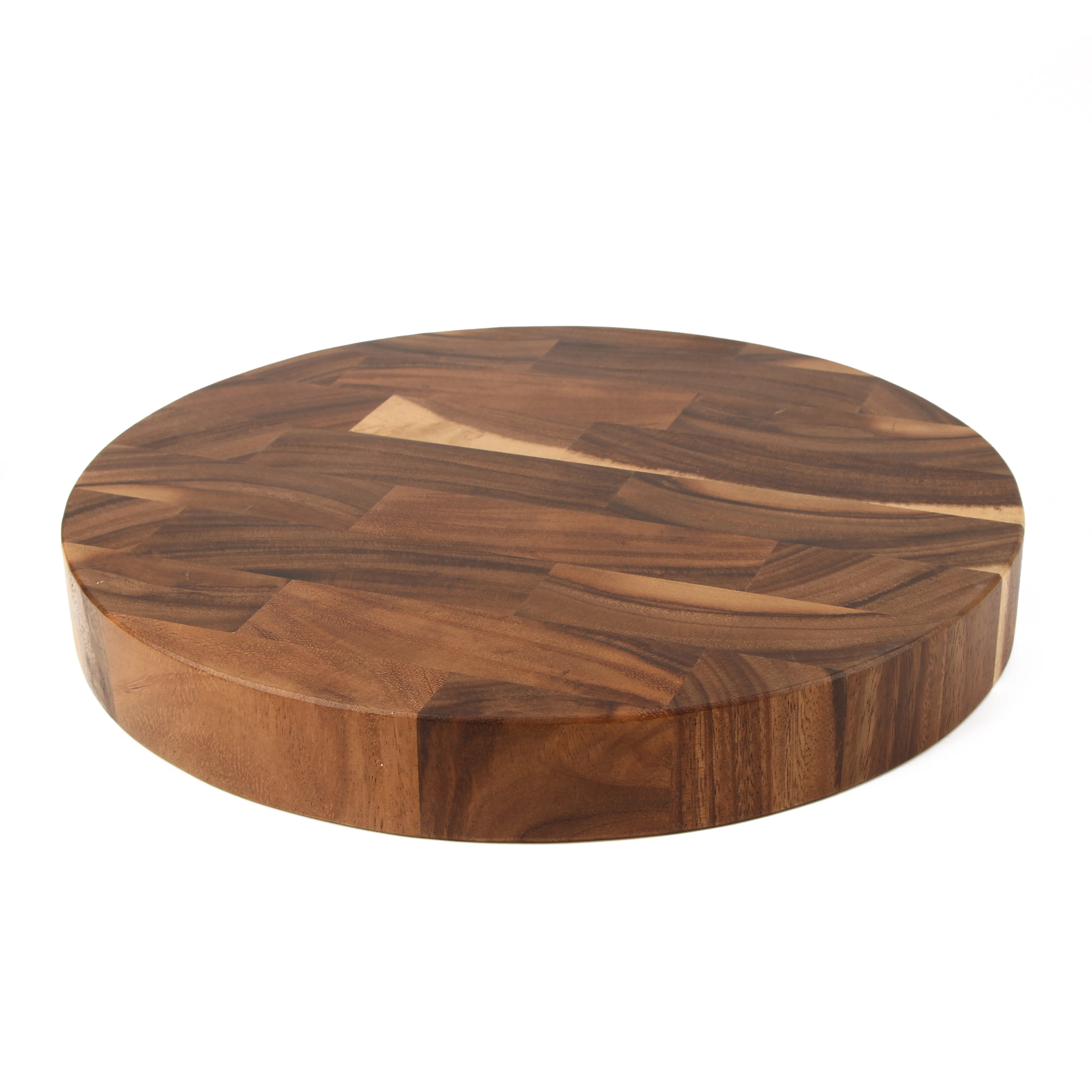 End Grain Butcher Block Round , Premium Acacia Wood Cutting Board , Chopping Board for Kitchen