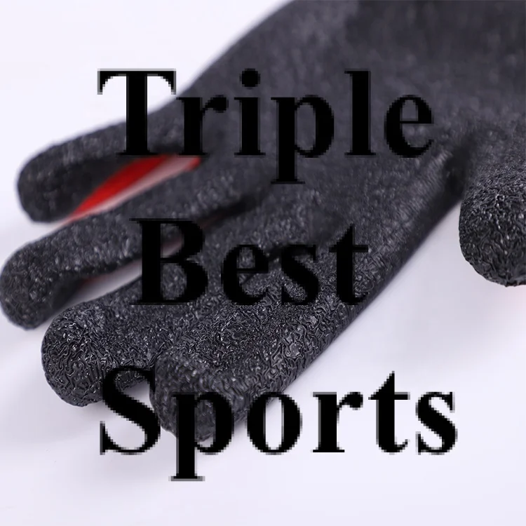 TB1 cheapest and high quality13g nylon rubber crinkle work string Non-Slip gloves