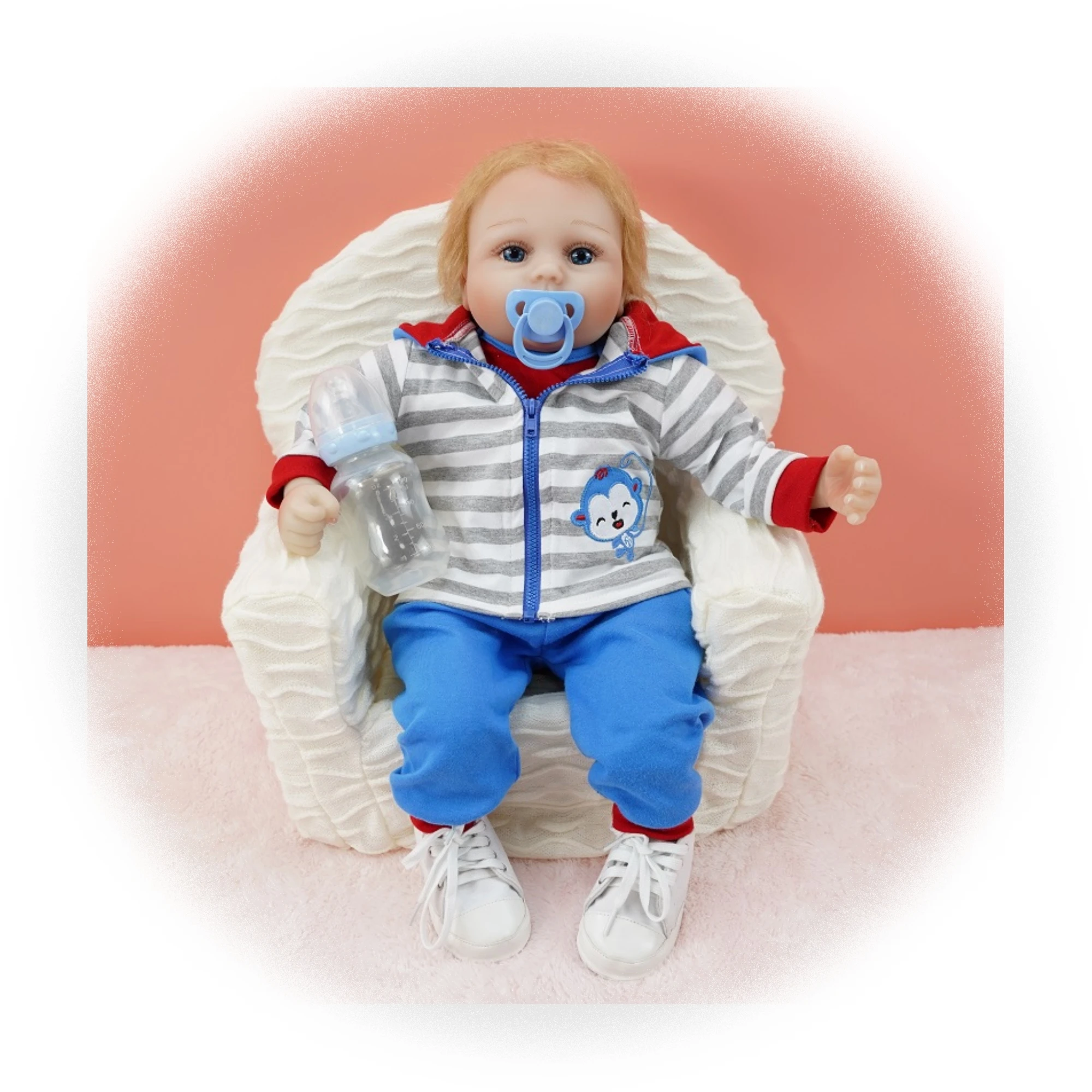 Well Made Pretend Play Baby Toy 22 Inch Full Body Soft Silicone Vinyl Reborn Doll Kits Unpainted