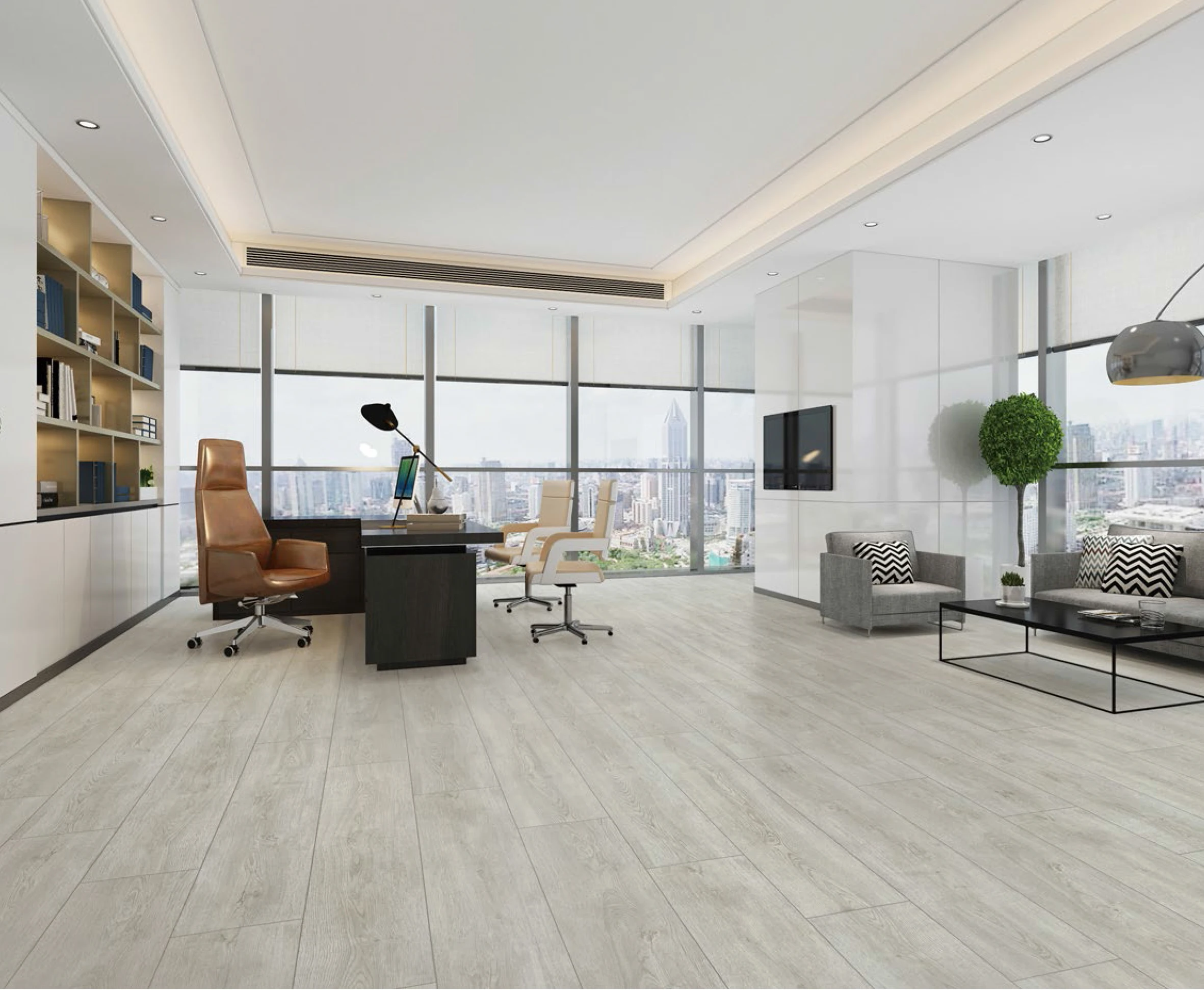 Wood Tiles Porcelain Floor Gray Rustic Wooden Ceramic Tile 250x1500 mm For Living Room