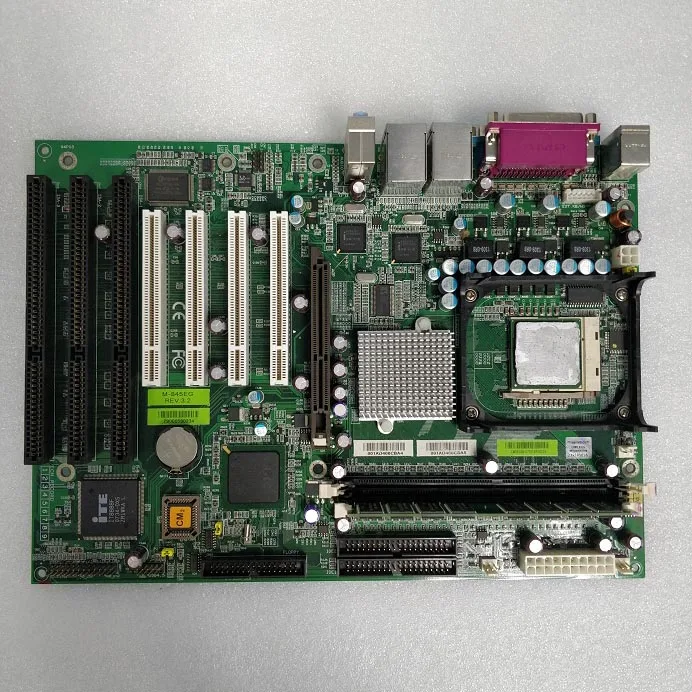 hot sale socket 478  ddr400 motherboards with 3 ISA slot and 2 Gbe LAN  run winxp win98 dos 6.22 linux system model M-845EG