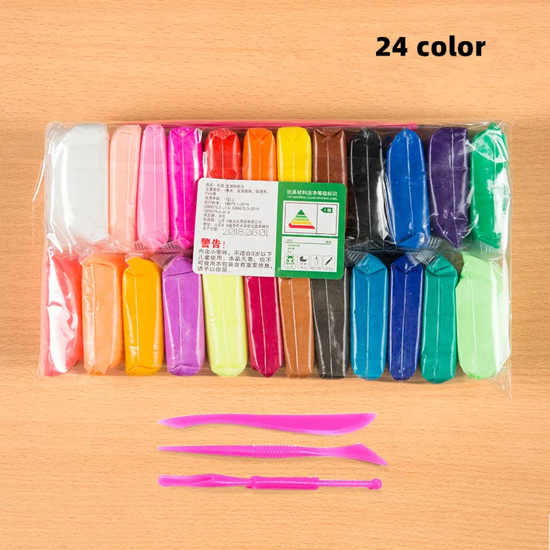 Заводская оптовая продажа безопасная Нетоксичная креативная детская развивающая игрушка игровая тесто супер легкая глина набор теста 24