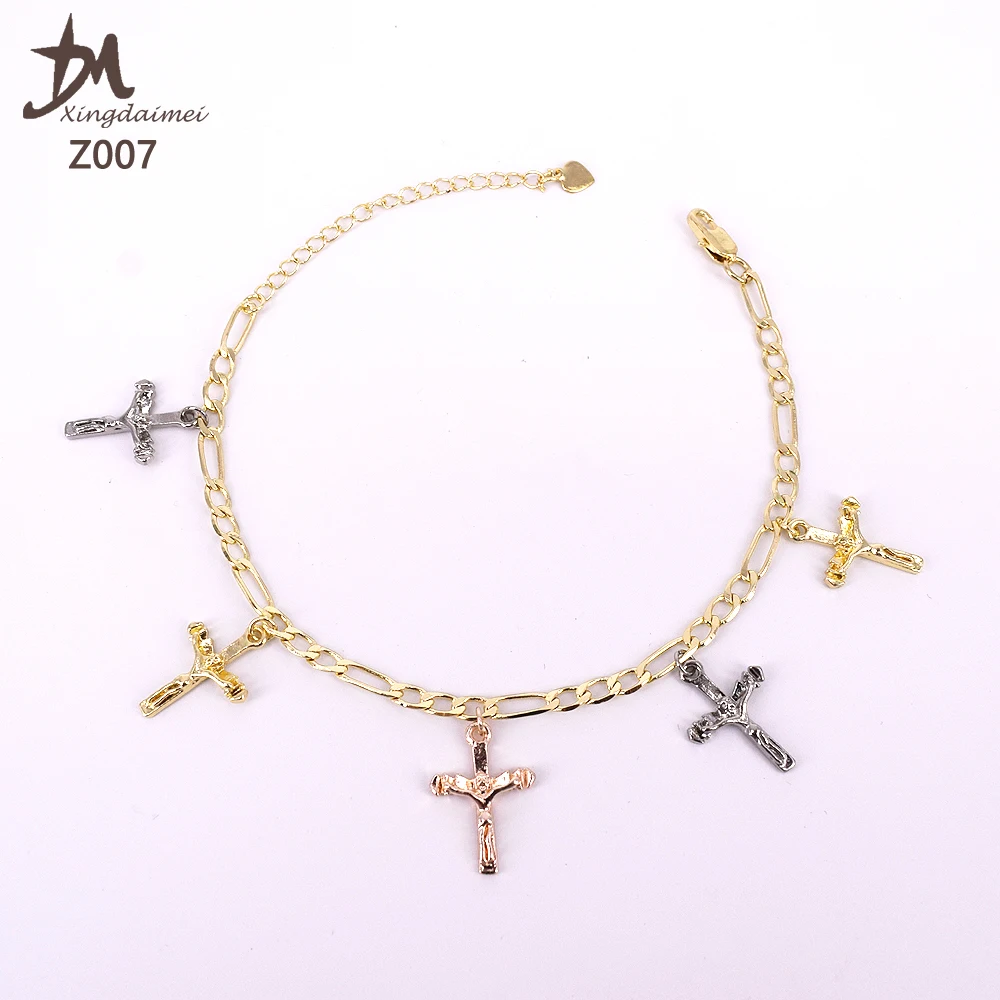 
Z007 Religious jewelry The Cross of Jesus Three colours bracelet anklet 