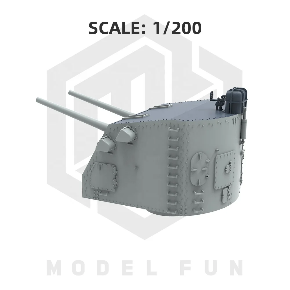 1/200 Mk28 127 мм пистолет с двойным креплением для военных кораблей USN 3D напечатанная модель морского оружия смолы MFP20025