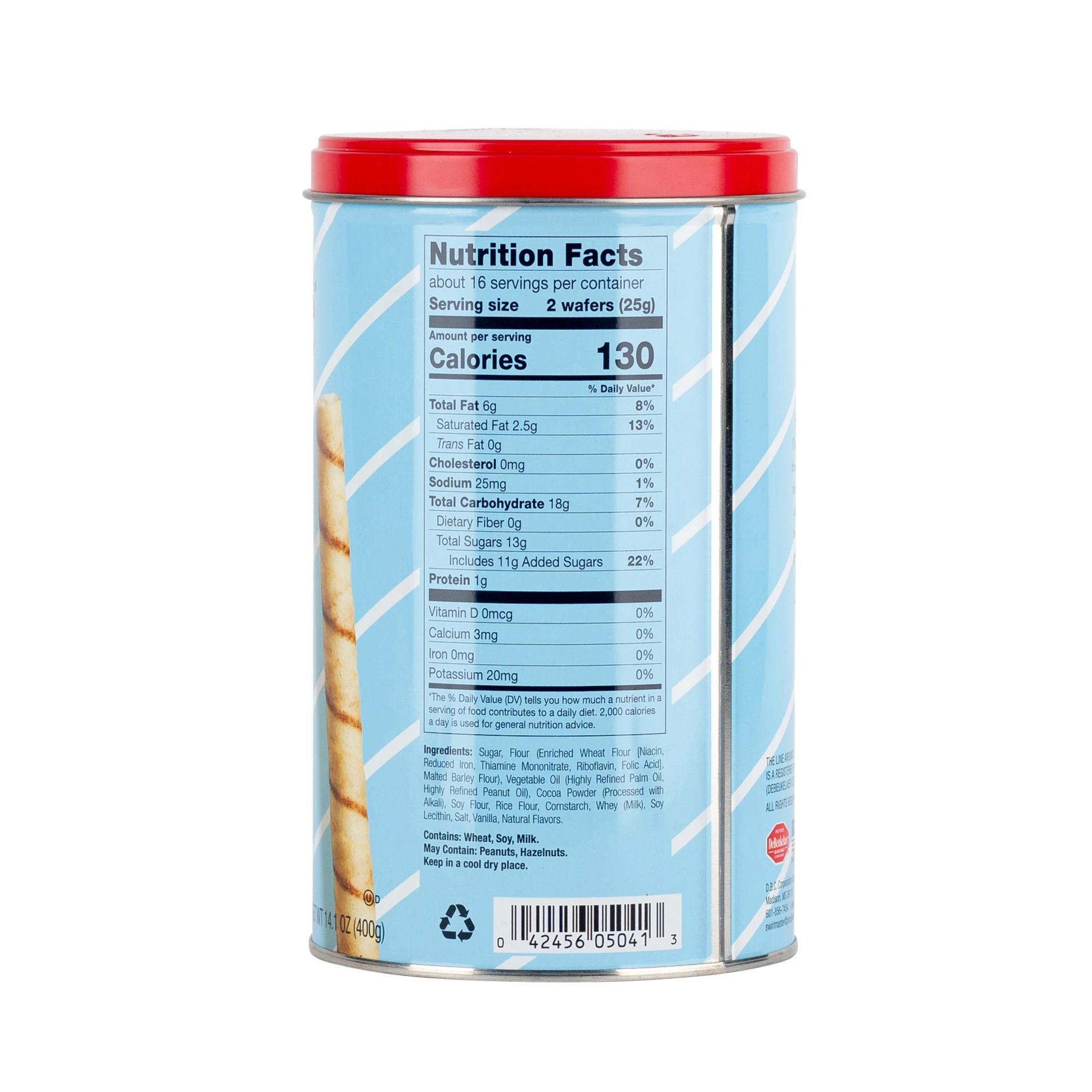 
Pirouline Rolled wafer - Vanilla cream filled 14oz tin 