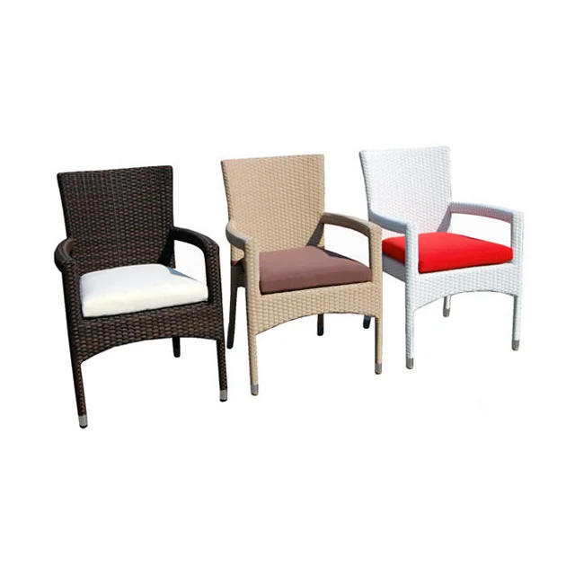 CIAO Garden Furniture Outdoor Restaurant 4 Seater Synthetic Rattan Dining Chair And Round Table Set