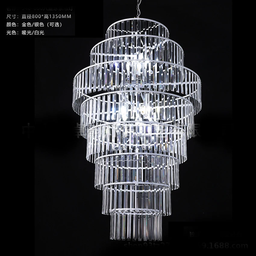 New large ice shape long crystal chandelier for wedding ceiling lights decoration