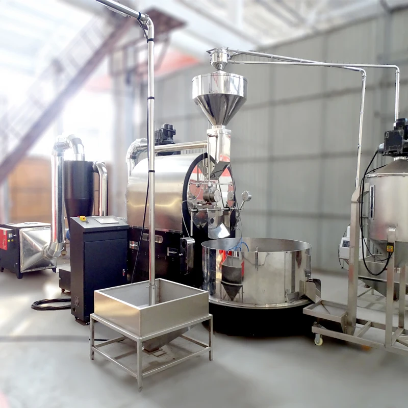 200kg 60kg 30kg 20kg 15kg 6kg 3kg 2kg 1kg Professional Coffee Roaster machine with Hot Air Roasting system and Destoner
