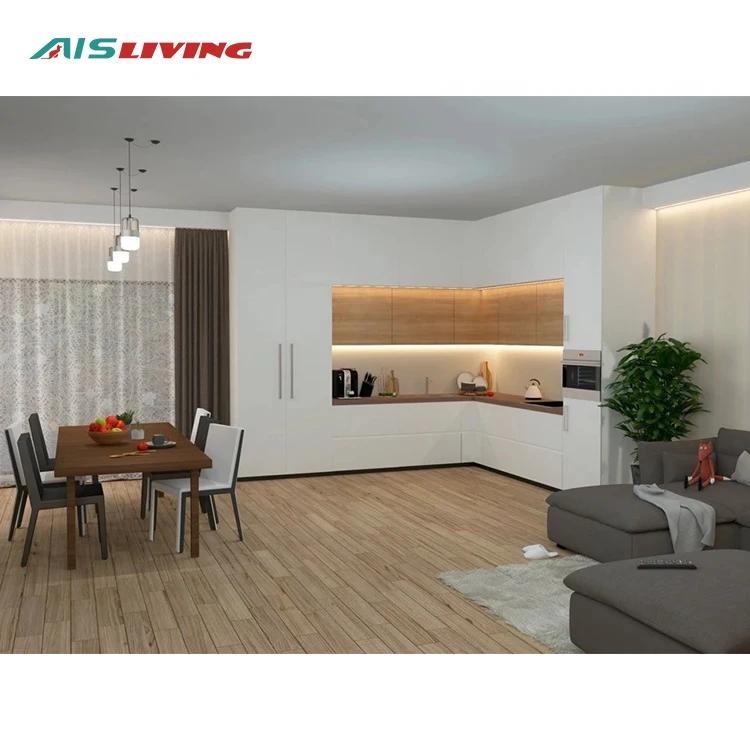 Lacquer l shape high gloss white kitchen cabinet assesories spain moden light gray kitchen cabinets image wine color