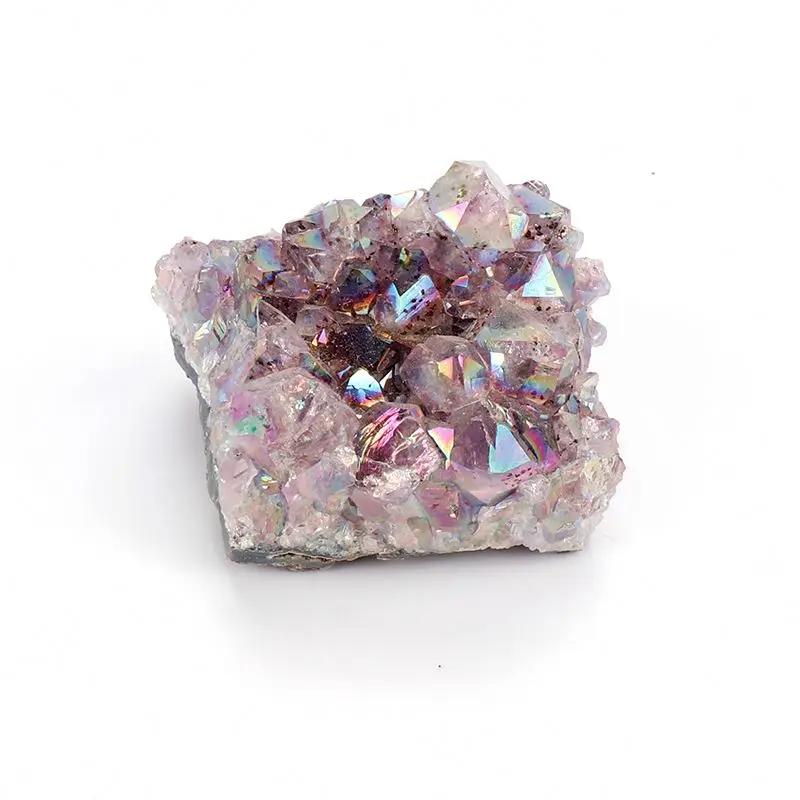 PK521 32 шт. Aaura Ab покрытый цветной титановый Druzy Аметист геодный кластер