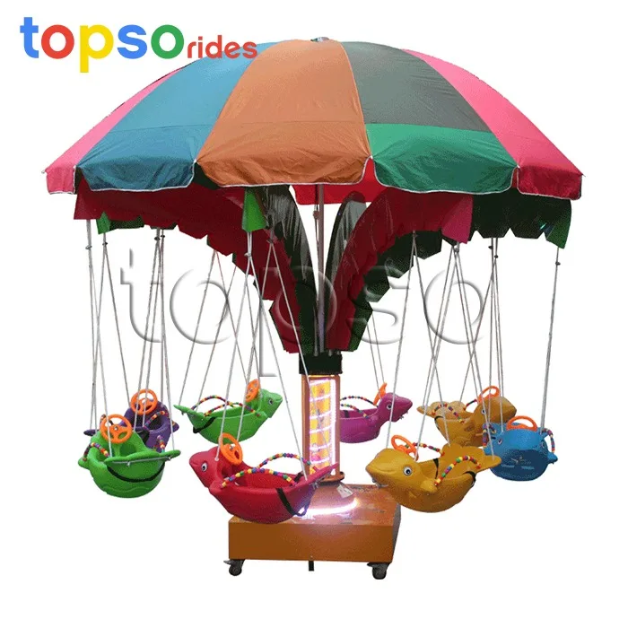 8 Seats Electric Swing Fish Rides Kids Flying Fish Rides