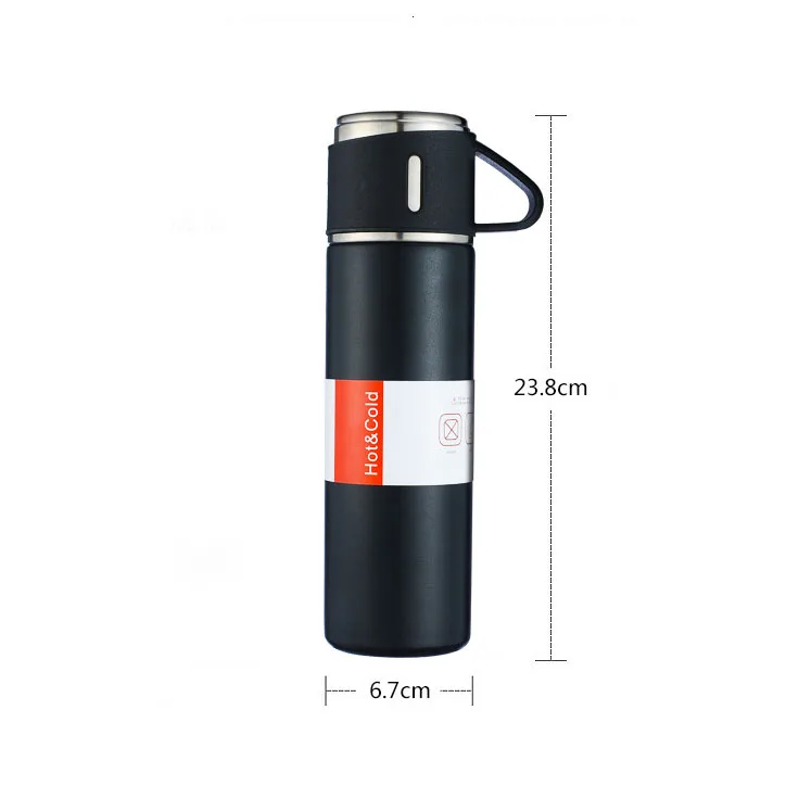 New Stainless Steel vacuum flask travel mug set Sport Water Bottle Gift box Set Large Capacity Travel Double Wall Vacuum Bottle