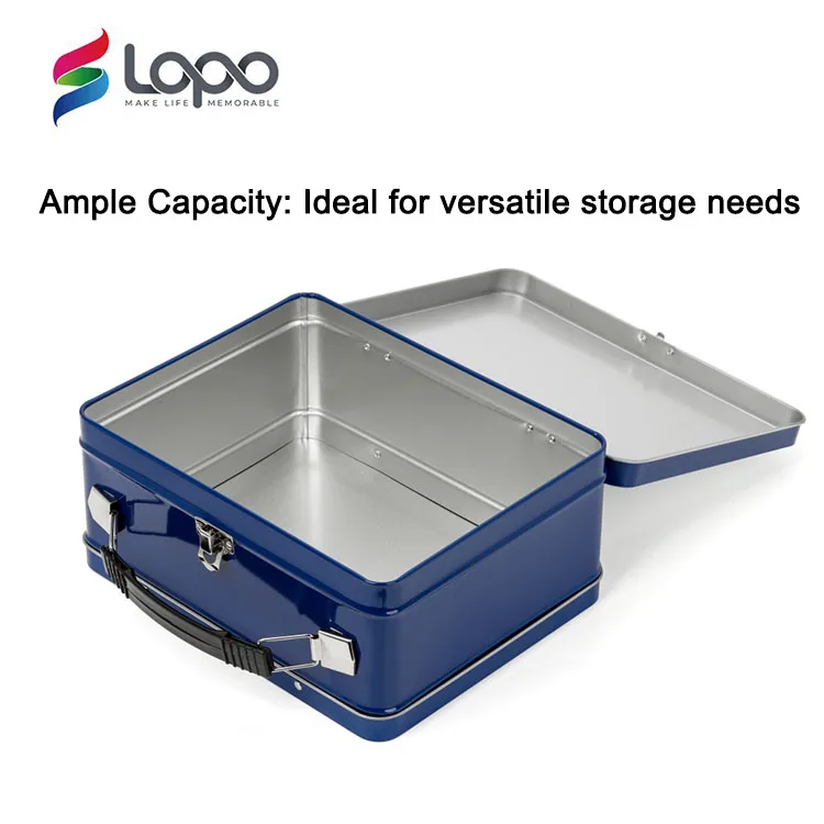 Wholesale Empty Plain Blank Blue Stainless Steel Bento Diy Personalized Sublimation Metal Lunch Box