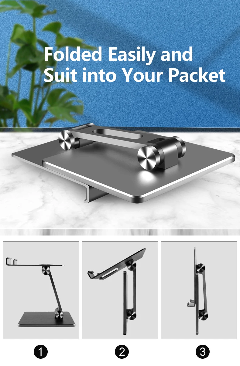 Aluminum Alloy Desk Fold Holder Stand Adjustable Desktop Tablet Holder Universal Table Cell Phone Stand For iPhone iPad Xiaomi