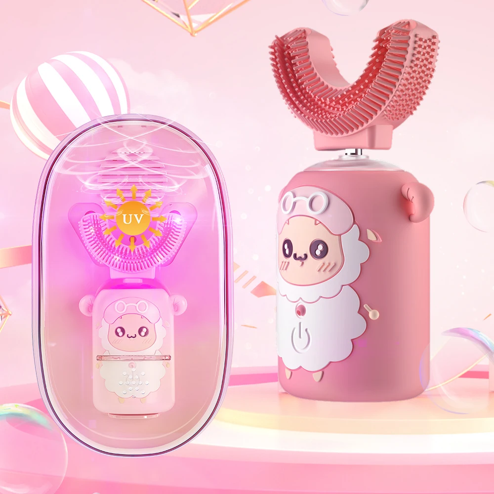 Smart UV Sonic Toothbrush Electric Children 360 Degrees Automatic Toothbrush IPX7 Waterproof U Shaped Kids Electric Toothbrush
