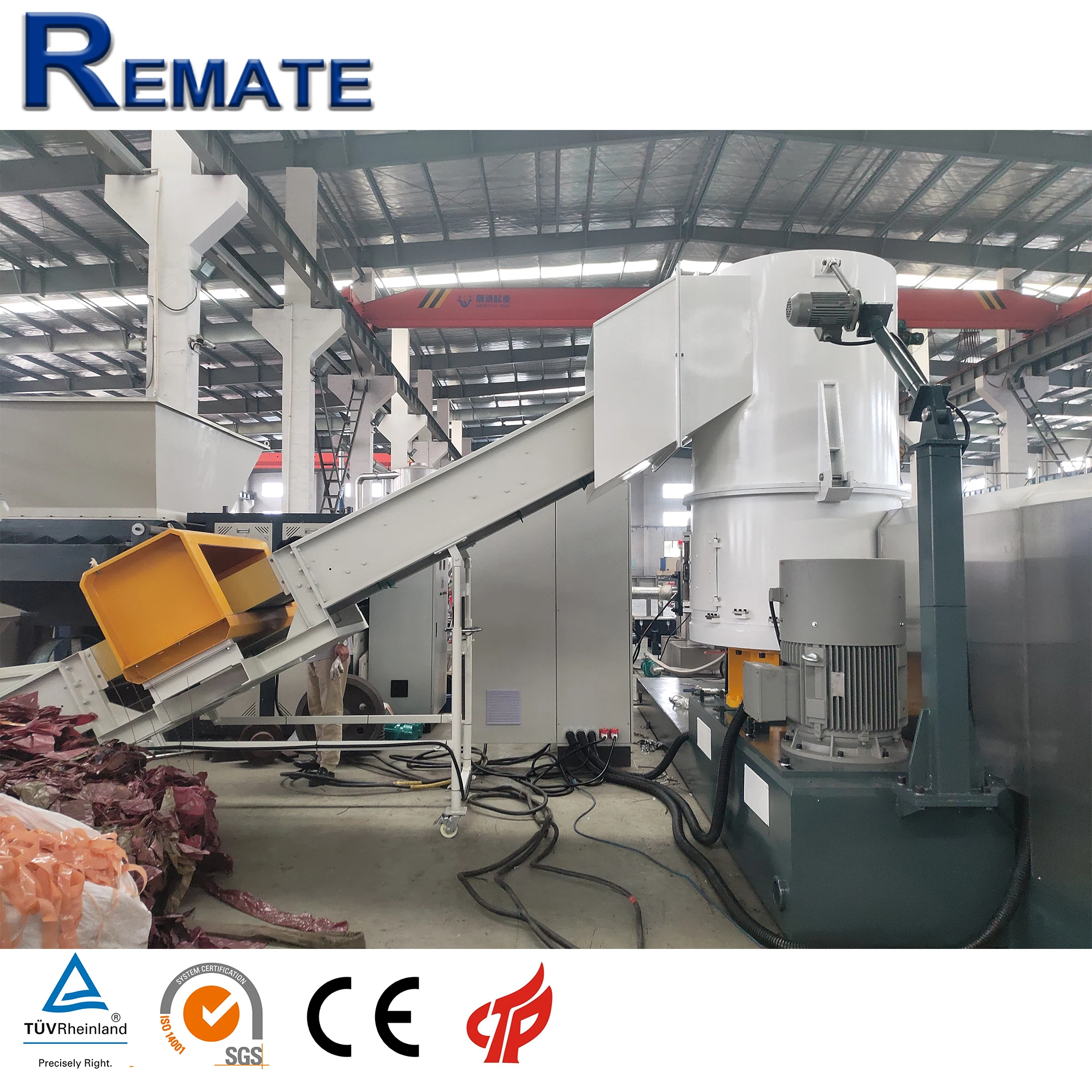 Single Screw Granulator Extruder Plastic Waste Pe Pp Pellet Extruder