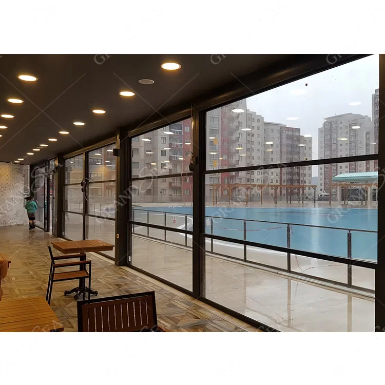 Factory Double Glaze Motor Electric Aluminium Vertical Sliding Automatic Single Hung Vertical Lift Up Window