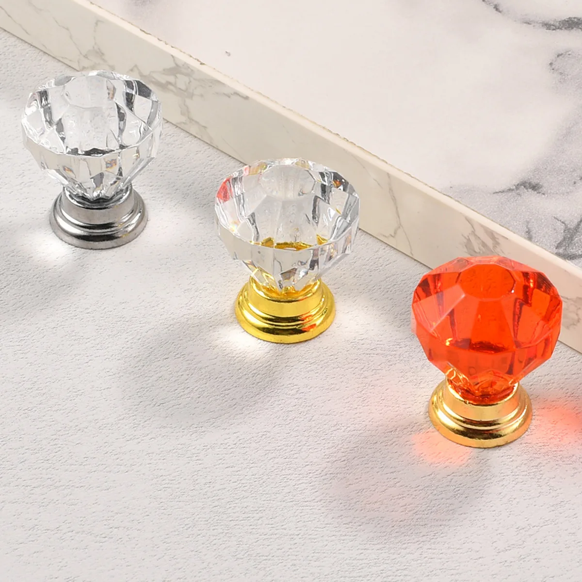 Colorful Crystal Acrylic Transparent Handle for Door Cabinets Drawers and Furniture Hardware Cabinet Door Handles