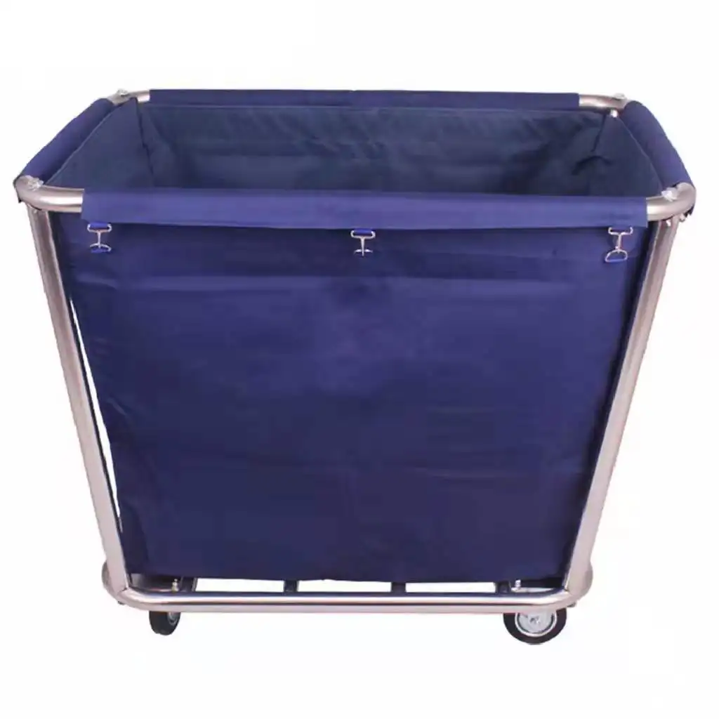 JIWINS sells cheap stainless steel commercial conical hand-pushed laundry cart room service carts
