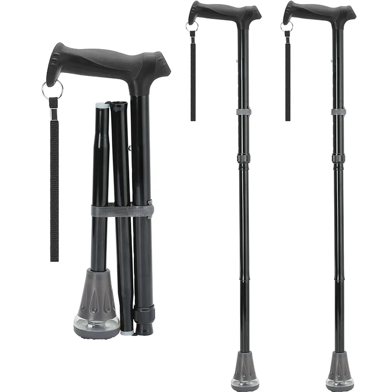 NBBLUESKY Medical Folding Aluminum Elderly Walker Crutches Frame Adults Walking Cane Stick For Disabled