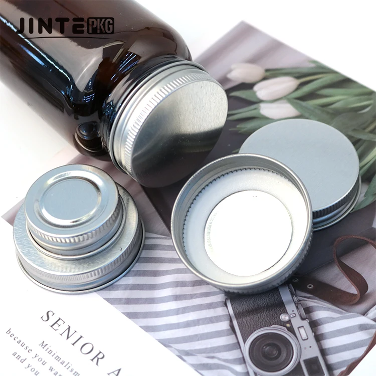 Wholesale High Quality 70mm 89mm Gold black aluminium Wide Mouth Mason Jar lids with seal