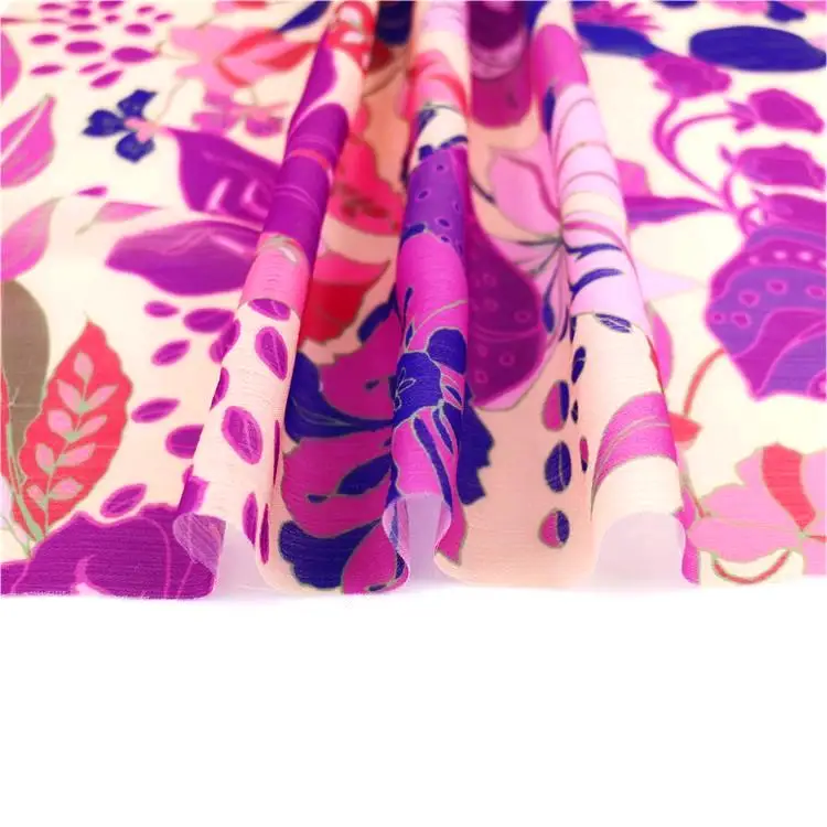 Hot Sale Woven Floral Polyester Yoryu Crepe Flower Digital Printing Fabric