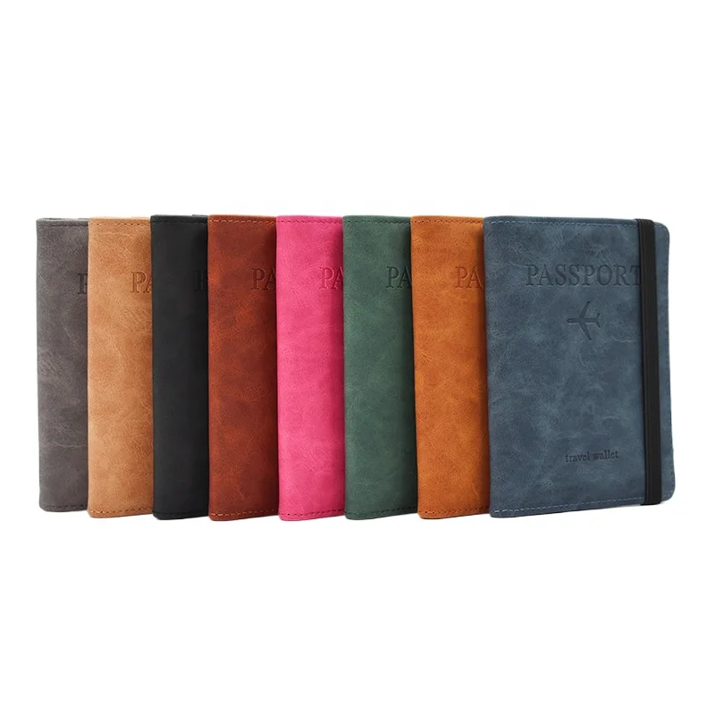 RFID passport bags family travel wallet passport cover with pockets certificate bags case booklet passport holder leather