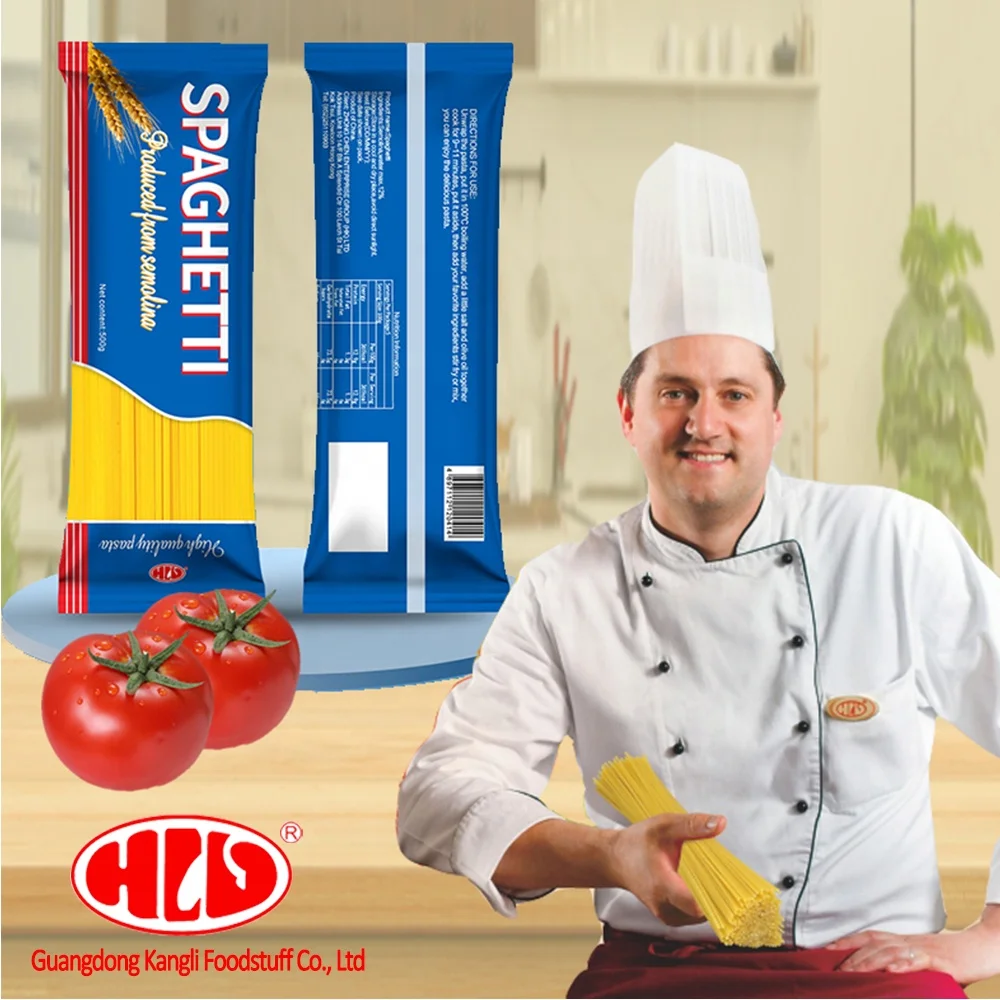 HLV Premium Quality durum wheat semolina Buck Wheat Spaghetti Bulk Italian Spaghetti Ketchup Beef Dried Spaghetti Pasta 500g