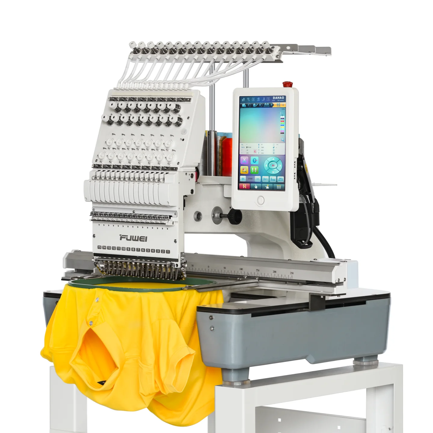 FUWEI cheap prices hat garment mini retail digital single head flat automatic embroidery machine