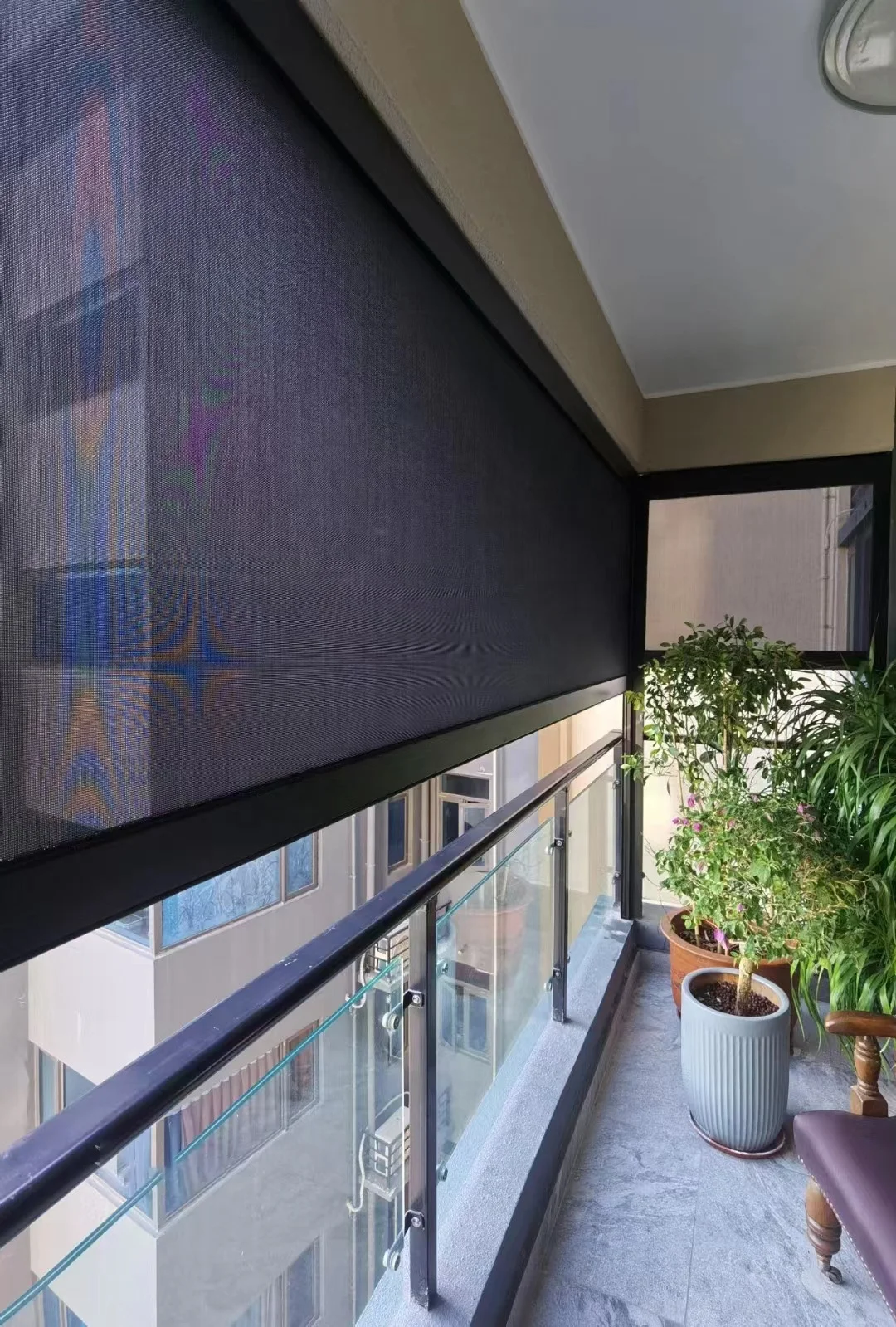 affordable perforated aluminum zip blinds automatic/manual zip track pvc screen shades for windows/doors