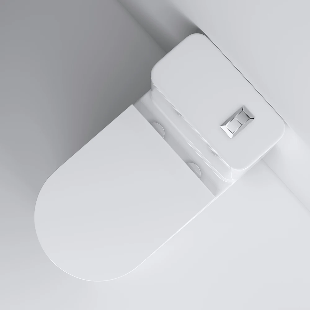 CLASIKAL Modern bathroom white ceramic integrated toilet floor mounted water closet