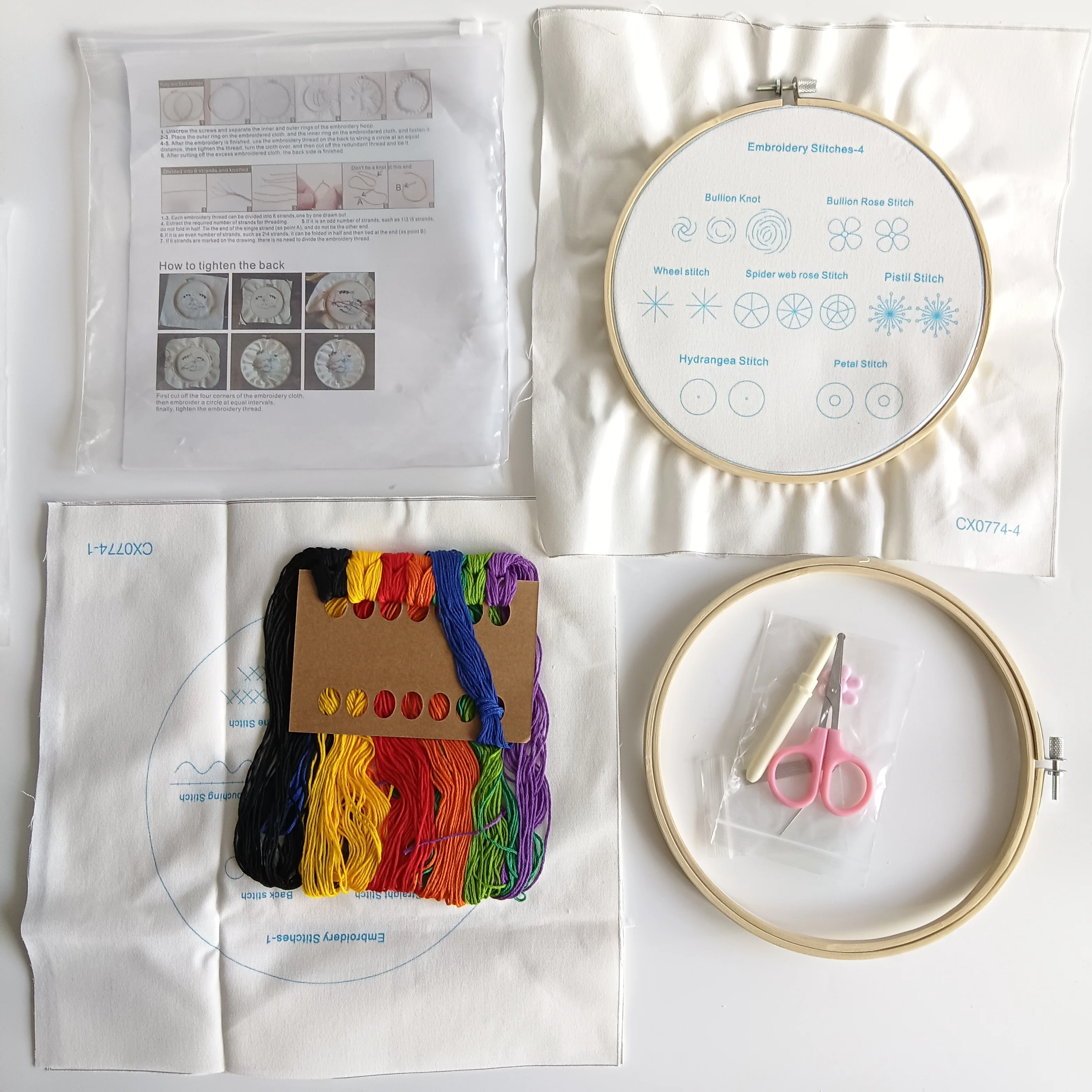 DIY Needlework Stitch Embroidery Kit Custom Easy Embroidery Starter Kit Beginner Adults Embroidery Skills Practice kit