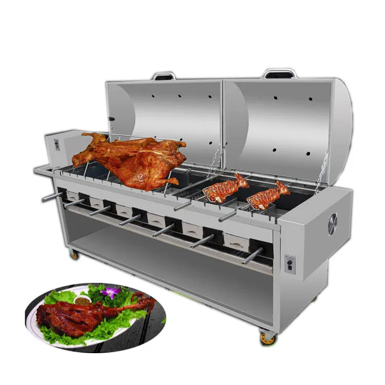 Heavy duty commercial  charcoal chicken rotisserie commercial automatic kebab smoker grill