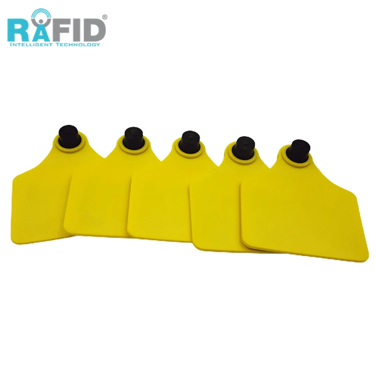 RAFID High Quality  livestock smart qr code rfid electronic ear tag  lf hf uhf rfid animal reusable ear tag em4305 chip