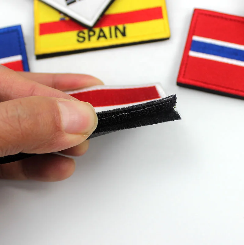 
OEM service accepted custom embroidered patches flag different countries flag patches for Hat Backpack Clothing 