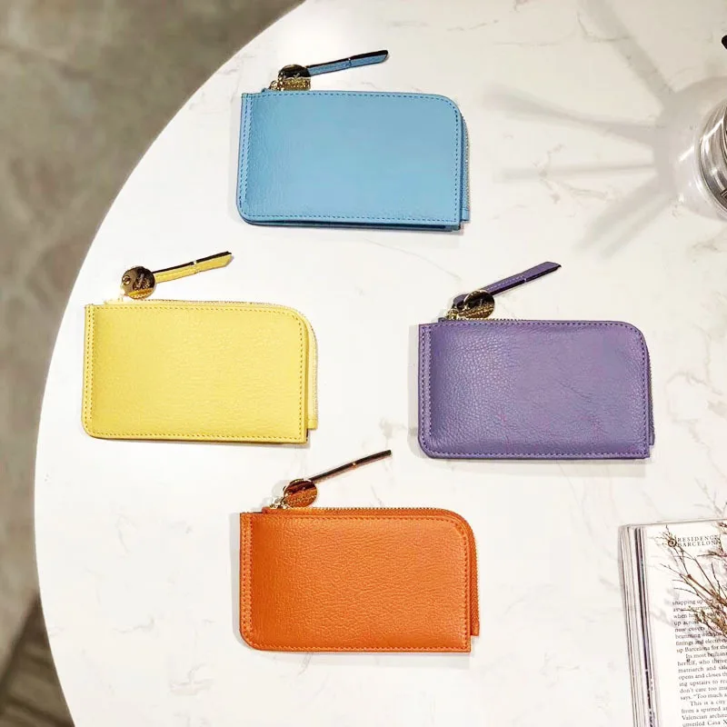 Vintage Genuine Leather Wallet for Women and Men, Short Coin Bag, Slim Purse, Pouch Purse, Credit ID Card Holder, Fashion, New