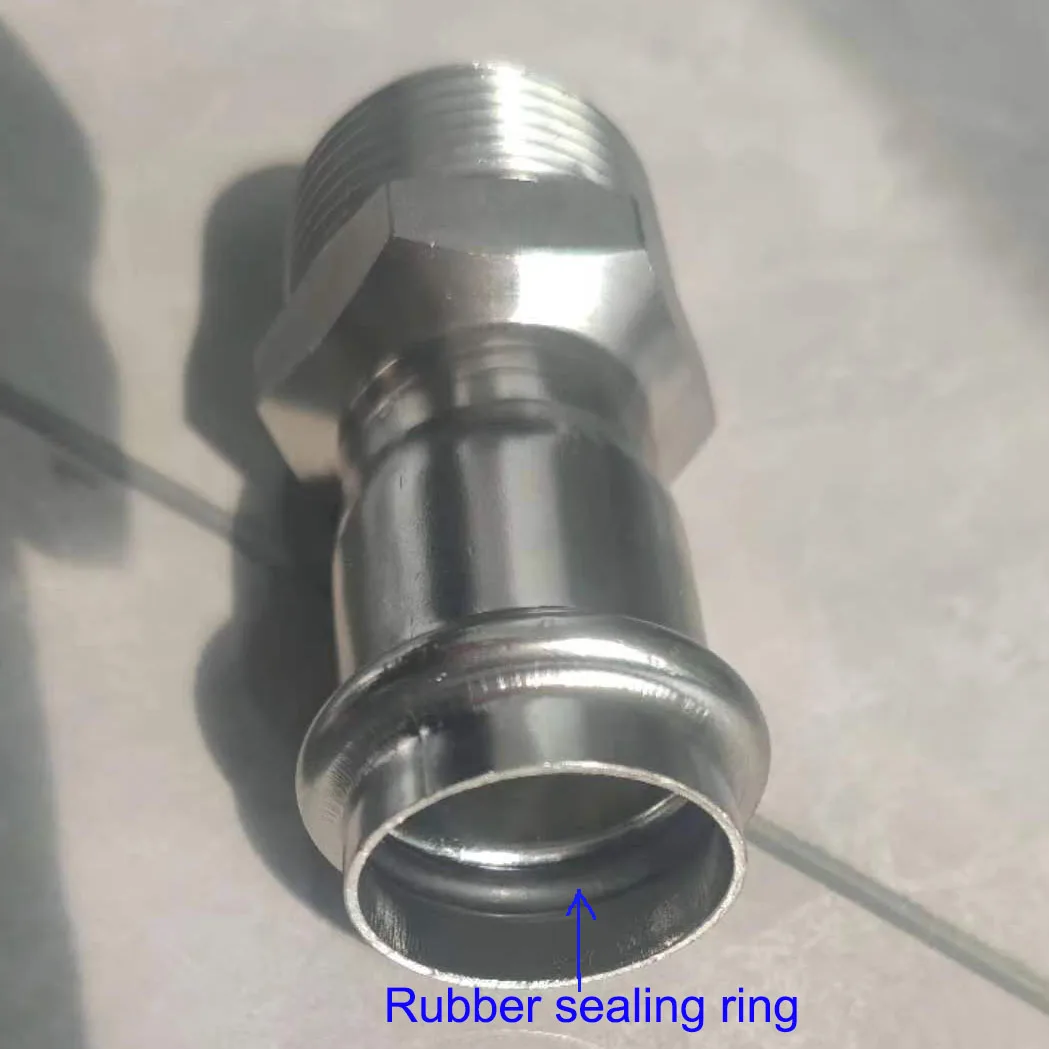 26mm Thread 20.2mm Stainless Steel Pipe Connector 304 Food Grade Rubber Sealing Ring Square Flange Forged OEM Customizable