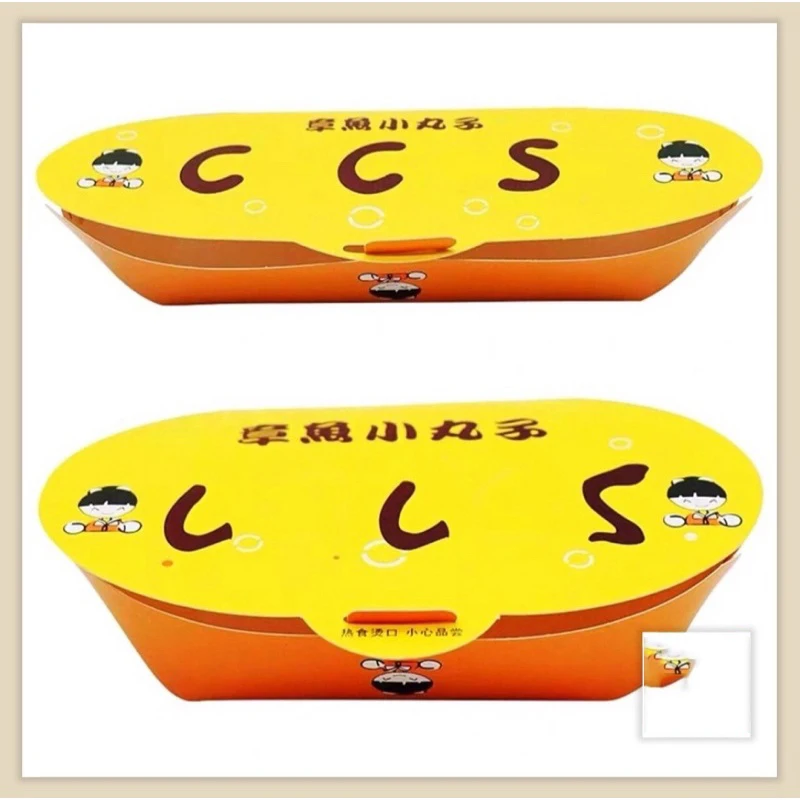 food grade take out box takoyaki paper box custom printed logo takoyaki ball box food packaging supplies