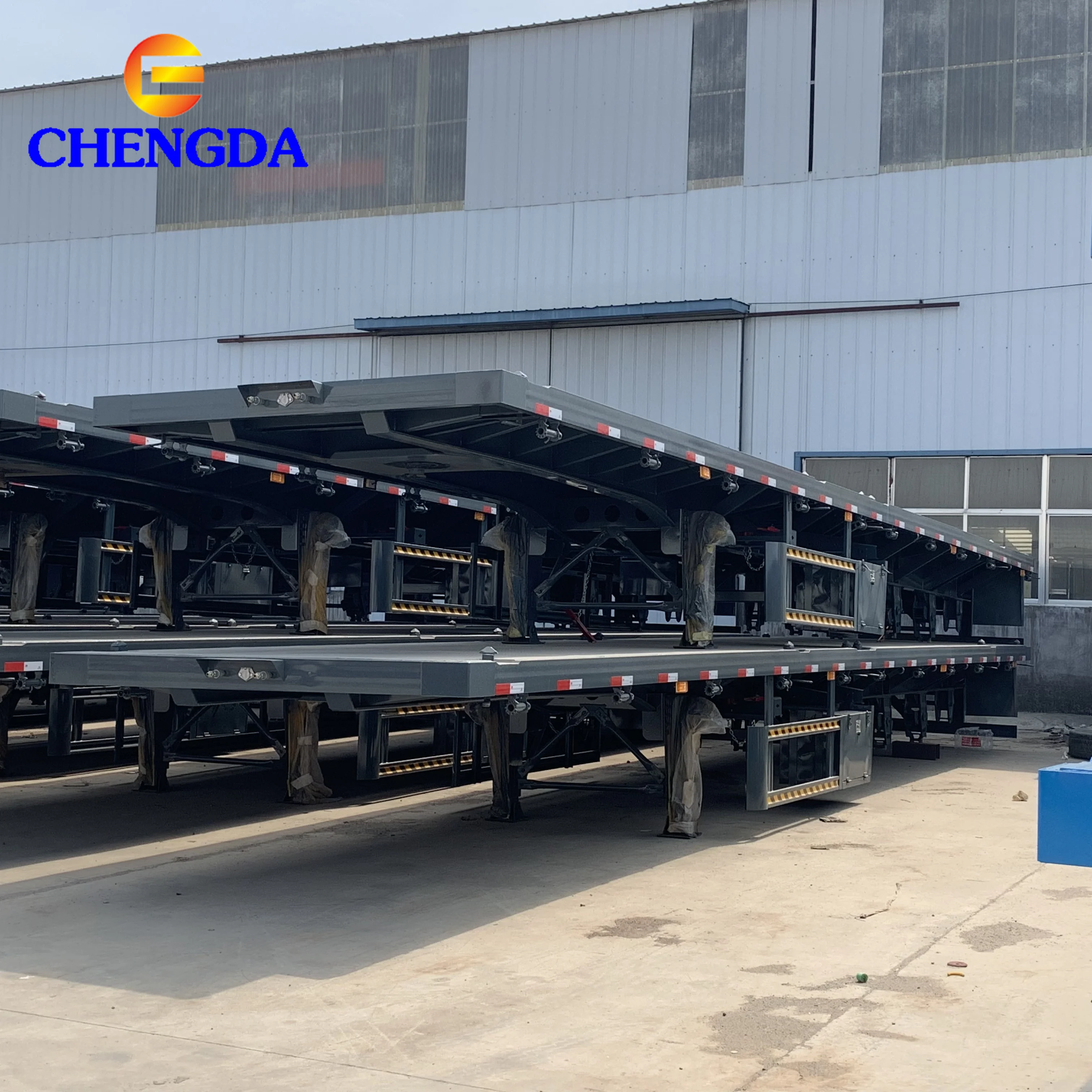 3 Axles 20ft 40ft Container Transport Brand New Flatbed Trailer for Sale