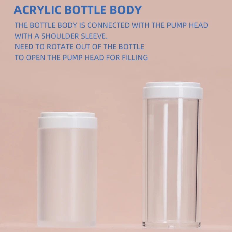 high quality cosmetic airless bottle 15ml airless pump bottle 30ml sunscreen lotion bottle